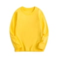 thumbnail image 1 of Basic T Shirt for Kids Boys Girls Crewneck Loose Fit Long Sleeve Sweatshirt Fall Solid Casual Tee Tops Clothes, 1 of 8