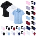 thumbnail image 1 of Basic T Shirts for Women 3 Pack JIANLAI Women's Anti Wrinkle Professional Business Blouse Short Sleeve Interview Formal Top Non Stretch Shirt for Office (S-5XL) A, 1 of 5