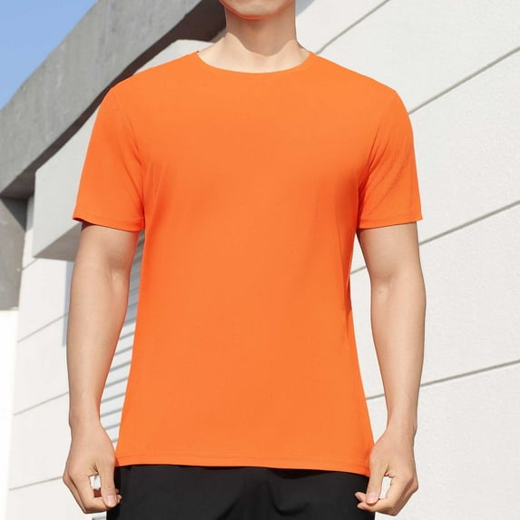 Basic T-Shirts for Men S-4X Plus Size Big & Tall Short Sleeve Tshirts Mens Casual Crewneck Solid Pullover Stretchy Slim Athletic Tees Tops