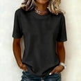 thumbnail image 1 of Basic T Shirts for Women,Crew Neck Short Sleeve Summer Shirts,Solid Loose Fit Tshirt, Plain Workout Tops, Undershirts, 1 of 4