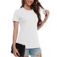 thumbnail image 1 of Basic T Shirts for Women Short Sleeve Casual Summer Tops Trendy Solid Loose Fit Tshirt, 1 of 4