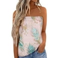 thumbnail image 1 of Basic Tank Tops for Women Women Pringting Strapless Bandeau Tank Casual Sleeveless Summer Vacation Loose Holiday Top Shirt Blouse Women Tanks Top Female Womens Tank Tops, 1 of 5
