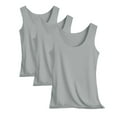 thumbnail image 1 of Basic Tank Tops for Women Crew Neck Loose Fit Summer Casual Undershirts Sleeveless T-shirt Lightweight Camis Tunic Shirt 3-Pack, 1 of 5