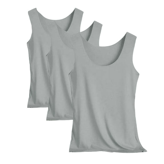 Basic Tank Tops for Women Crew Neck Loose Fit Summer Casual Undershirts Sleeveless T-shirt Lightweight Camis Tunic Shirt 3-Pack