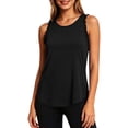 thumbnail image 1 of Basic Tank Tops for Women Racerback Crewneck Loose Athletic Running Gym Tees Comfort Workout Tank Tops Woman Black M, 1 of 5