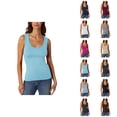 thumbnail image 1 of Basic Tank Tops for Women Scoop Neck Stretchy Ribbed Casual Plain Fitted Sleeveless Shirt Summer Outfits, 1 of 5