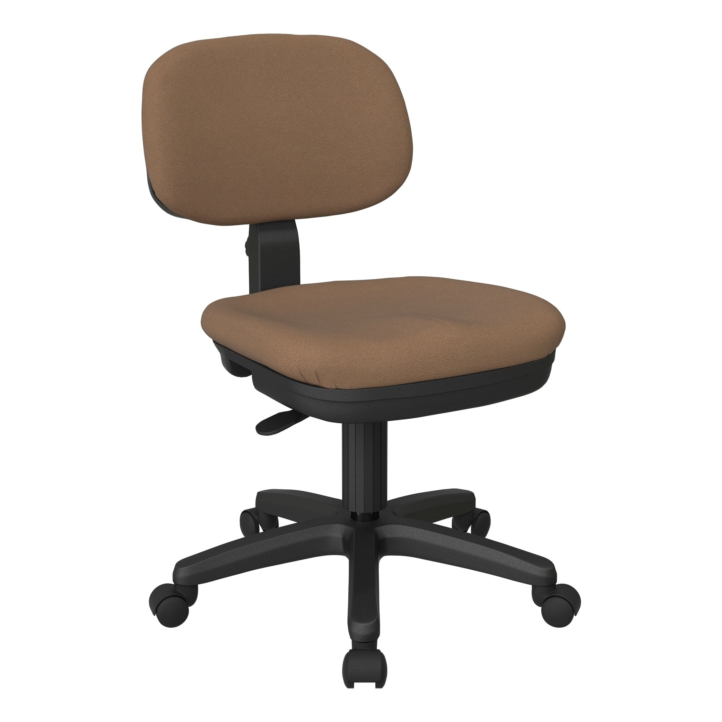 Taupe Fabric Swivel Armless Task Chair with Black Base