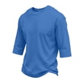 thumbnail image 1 of Basic Tees for Men 3/4 Sleeve Round Neck Solid T Shirts Causal Lightweight Summer and Fall Pull On Shirts, 3XL, 1 of 1