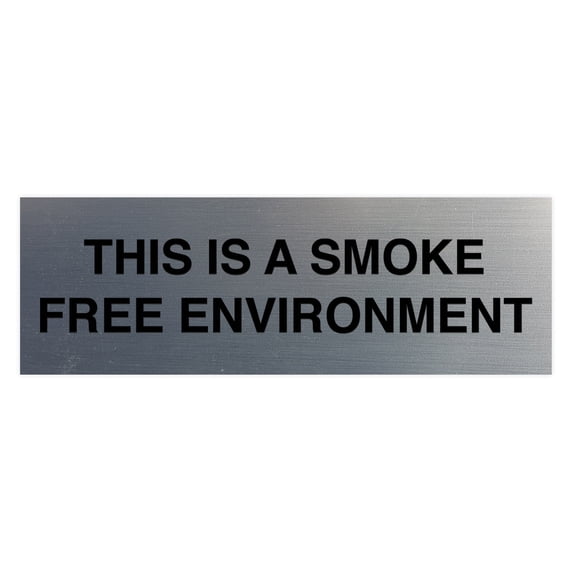 Basic This is a Smoke Free Environment Sign (Brushed Silver) - Small