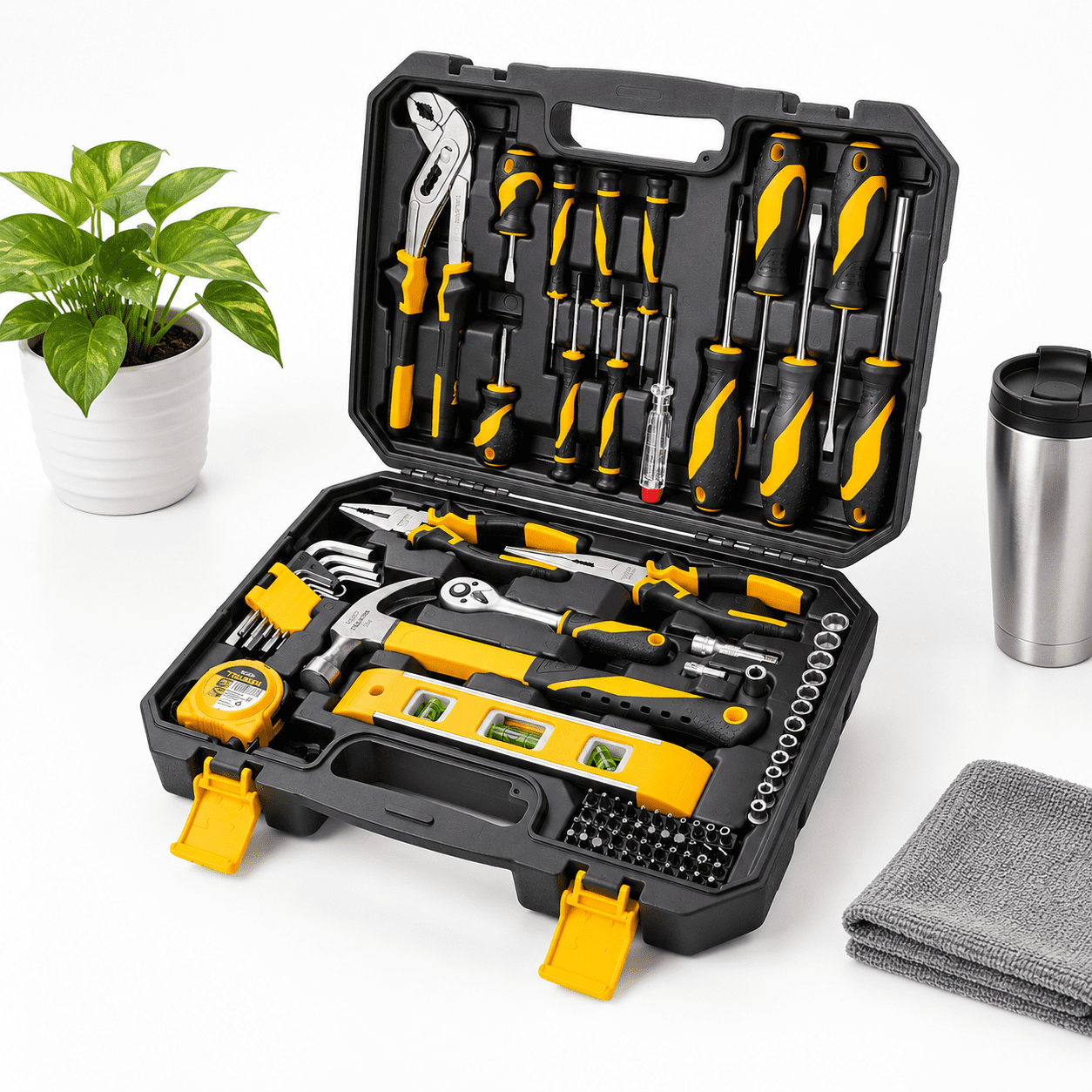 Basic Tool Set Household Kit Mechanic With Toolbox - Walmart.com