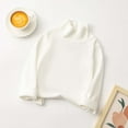 thumbnail image 1 of Basic Tops for Boys Girls Long Sleeve Mock Neck Shirts 6M-8Y Toddlers Casual Solid Color Stretchy Slim Pullover Thermal Warm Tops, 1 of 3