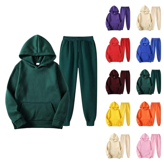 Basic Tracksuit for Men 2025 Hooded Sweatshirt Sweatpants Matching Set Long Sleeve Pocket Hoodie and Jogger Set
