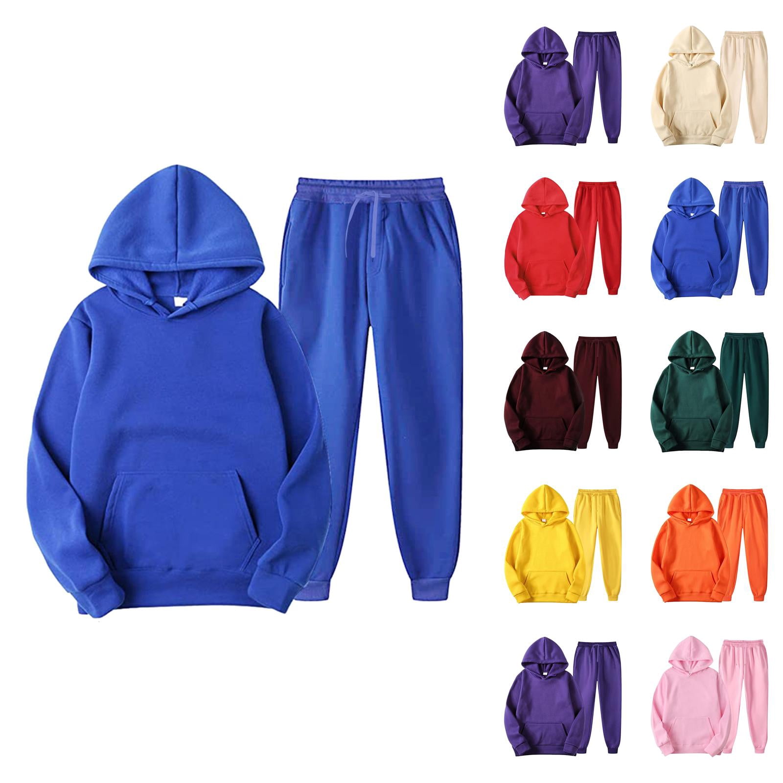 Basic Tracksuit for Men 2025 Hooded Sweatshirt Sweatpants Matching Set ...