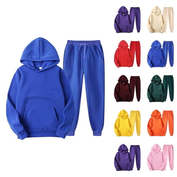 Basic Tracksuit for Men 2025 Hooded Sweatshirt Sweatpants Matching Set Long Sleeve Pocket Hoodie and Jogger Set