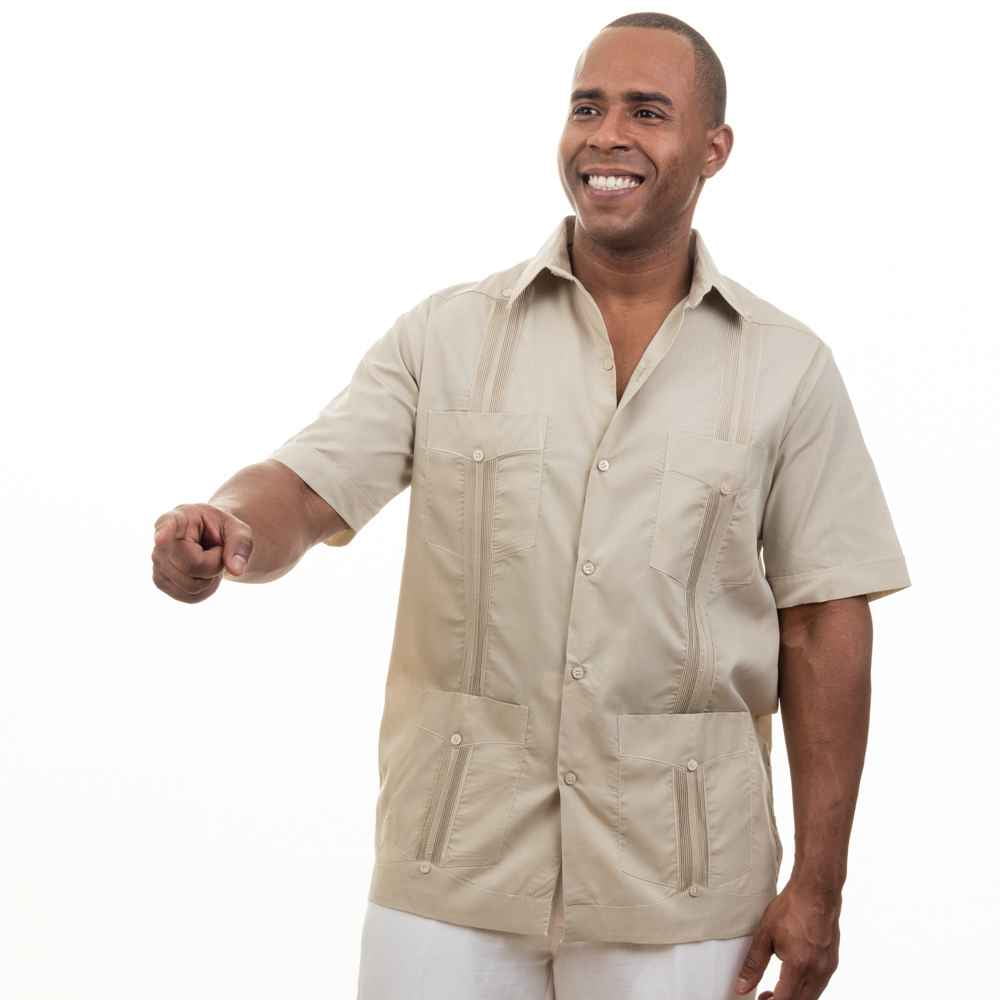 Basic Traditional Cotton Blend cuban guayabera shirt. SIZE:2X