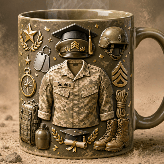 Basic Training Mug 2D Printed 3D Effect Soldier Graduate Gift ,mug gift, coffee mug, ceramic mug