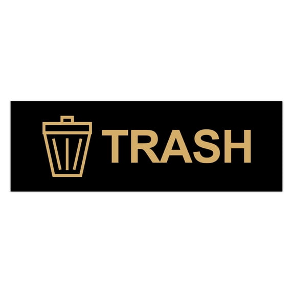 Basic Trash Sign (Black Gold) - Large