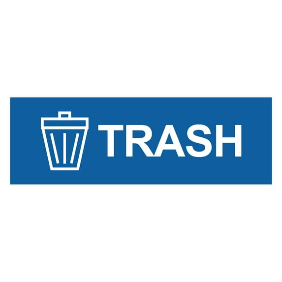 Basic Trash Sign (Blue) - Large