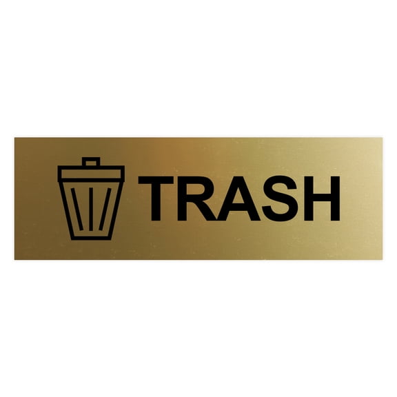 Basic Trash Sign (Brushed Gold) - Large