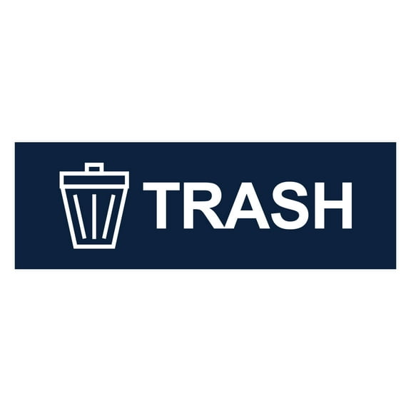 Basic Trash Sign (Navy Blue / White) - Large