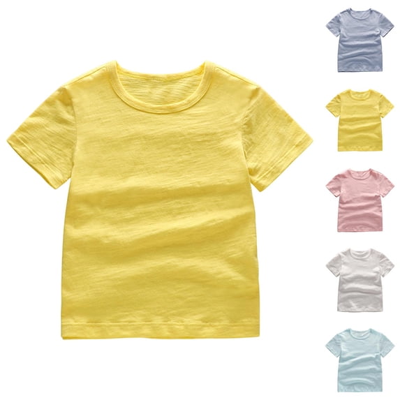 Basic Tshirts for Boys Girls Summer Casual Lightweight Breathable Short Sleeve Crewneck Plain T Shirts