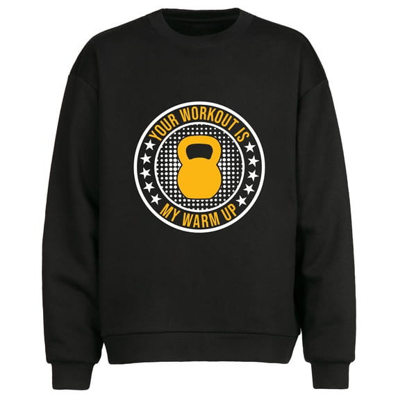 Basic Unisex Black Round Neck Sweatshirt, Long Sleeve Layering for Fall,Sizes S-2XL