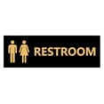 thumbnail image 1 of Basic Unisex Restroom Sign (Black /Gold) - Small, 1 of 5