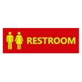 thumbnail image 1 of Basic Unisex Restroom Sign (Red/Yellow) - Small, 1 of 5