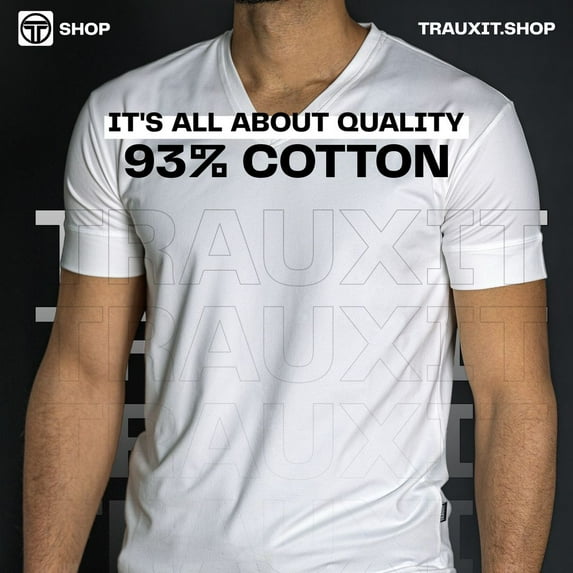 Basic V-neck Egyptian Cotton basic stretch T-shirt
