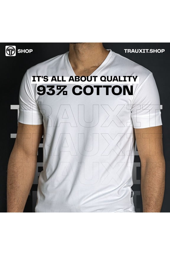 Basic V-neck Egyptian Cotton basic stretch T-shirt