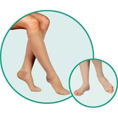 Basic Value Stockings, Model: 4411, Thigh, Short, Open Toe, color: Beige, size: I
