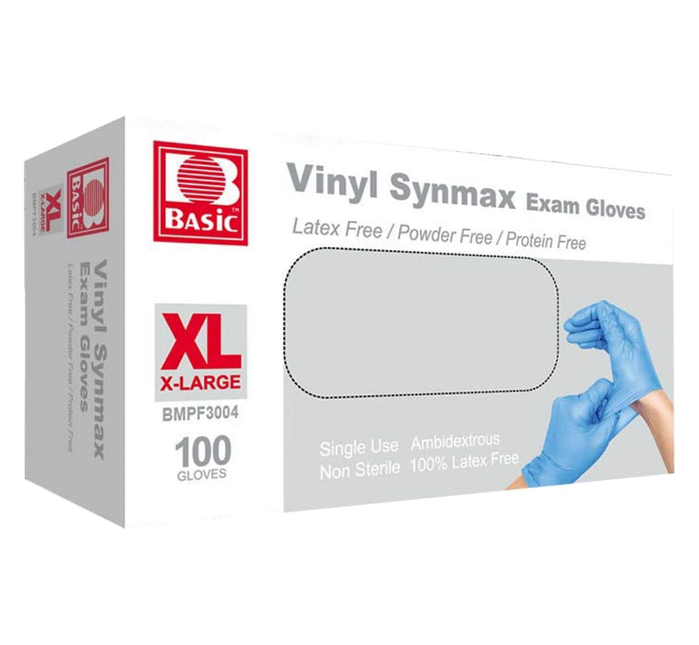 Basic Vinyl Exam Gloves, Synmax LatexFree, PowderFree, NonSterile