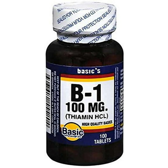 Basic Vitamins B-1 100 mg Tablets - 100 ct