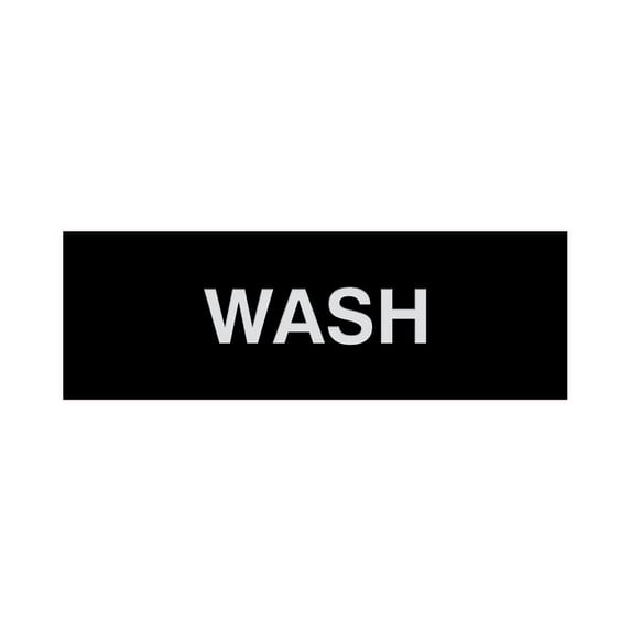 Basic Wash Sign (Black / Silver) - Large