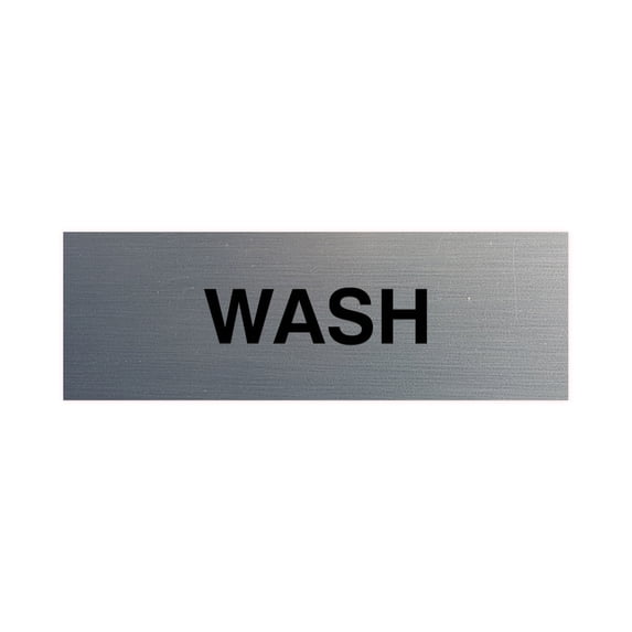 Basic Wash Sign (Brushed Silver) - Large