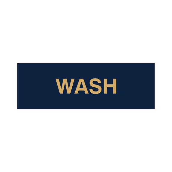 Basic Wash Sign (Navy Blue/Gold) - Large
