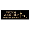 thumbnail image 1 of Basic Watch Your Step Uneven Stairs Sign (Black /Gold) - Small, 1 of 5