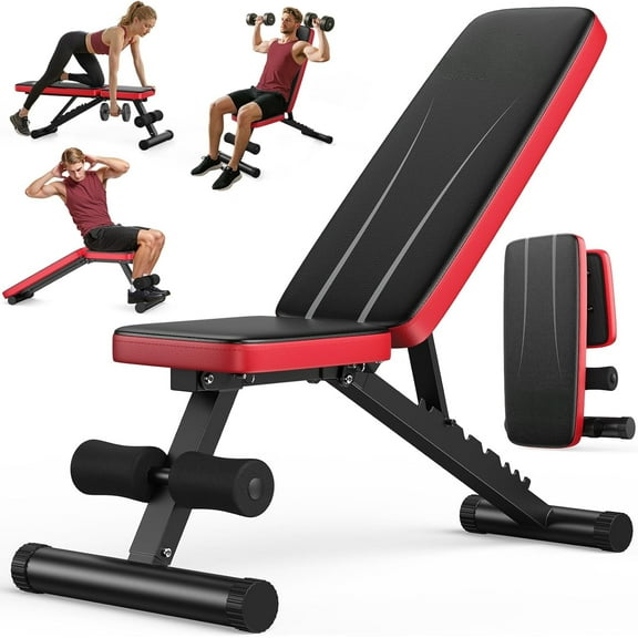 Basic Weight Bench for Home Gym, 8 Backrests Adjustable Bench with Weight Capacity for Chest Shoulders Arms Muscles, Foldable and Compact for Small Space Apartment Room