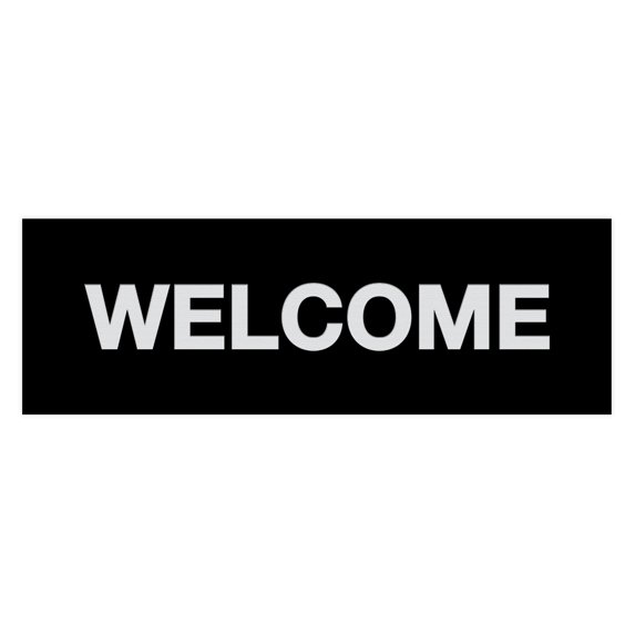 Basic Welcome Sign (Black / Silver) - Large