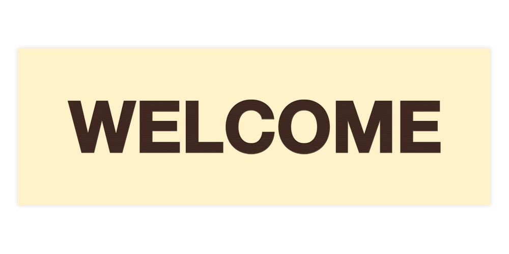 Basic Welcome Basic Welcome Sign (Ivory/Dark Brown) - Medium - Walmart.com