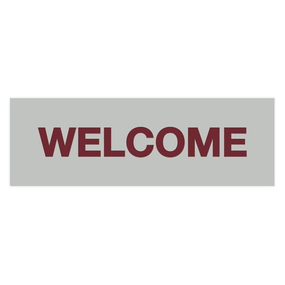 Basic Welcome Sign (Light Grey / Burgundy) - Small - Walmart.com