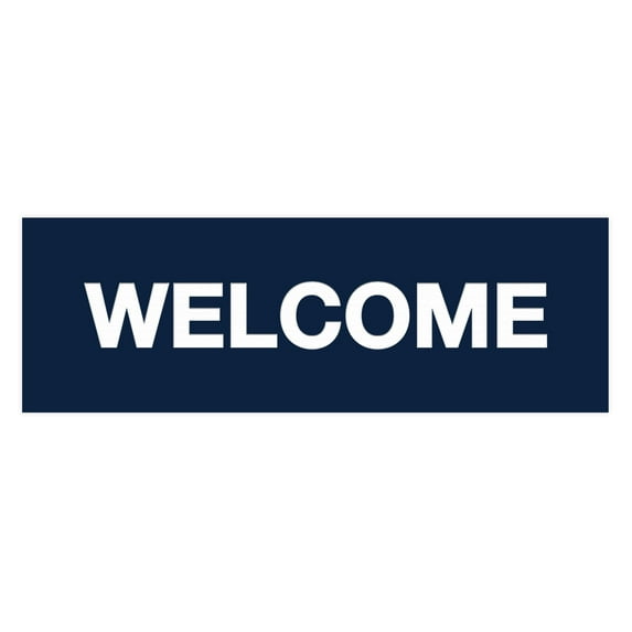 Basic Welcome Sign (Navy Blue / White) - Medium