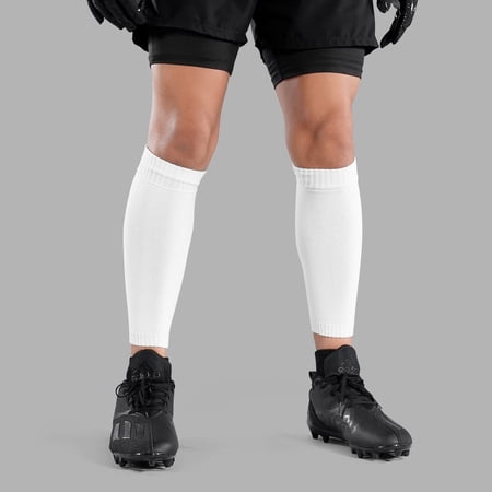 White Knitted Compression Calf Sleeves