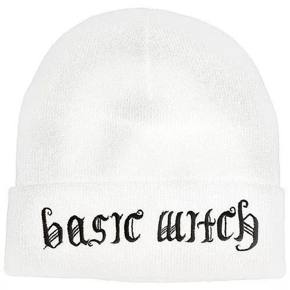 Basic Witch Beanie for Halloween-White