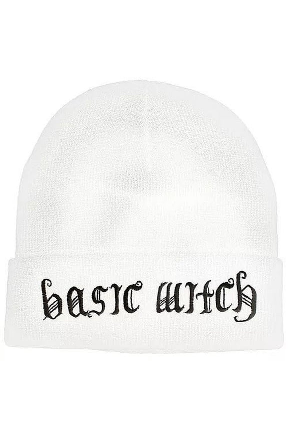 Basic Witch Beanie for Halloween-White
