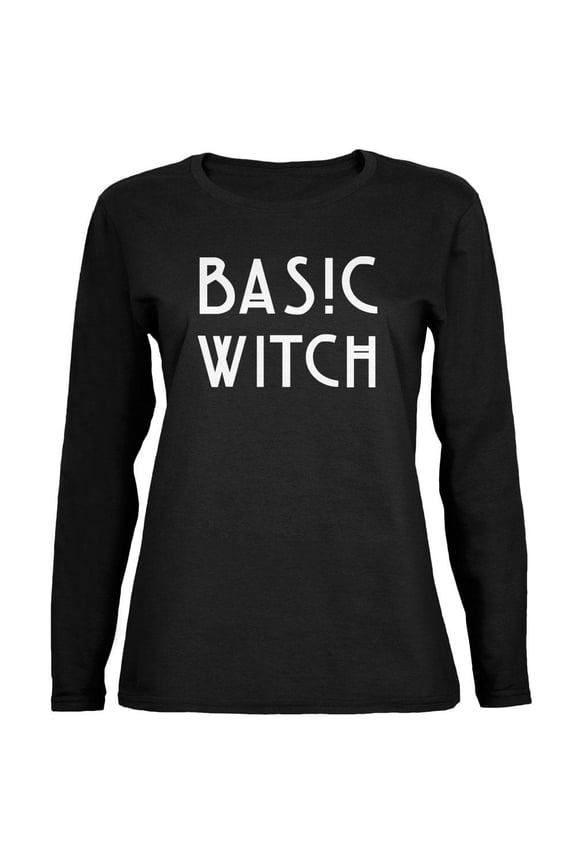 Basic Witch Black Womens Long Sleeve T-Shirt - Medium