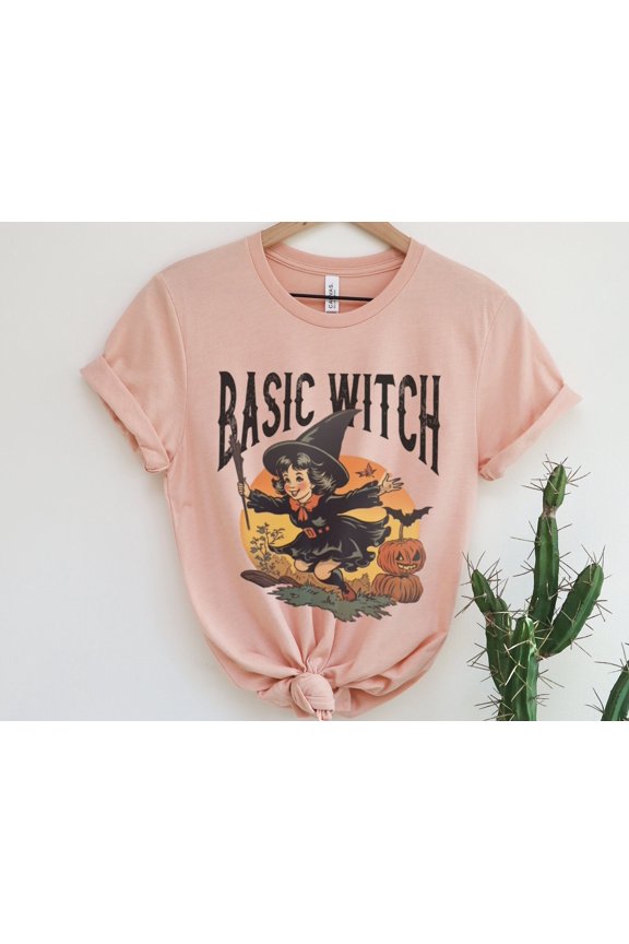 Basic Witch Cute Funny Halloween Fall Graphic Tee 3