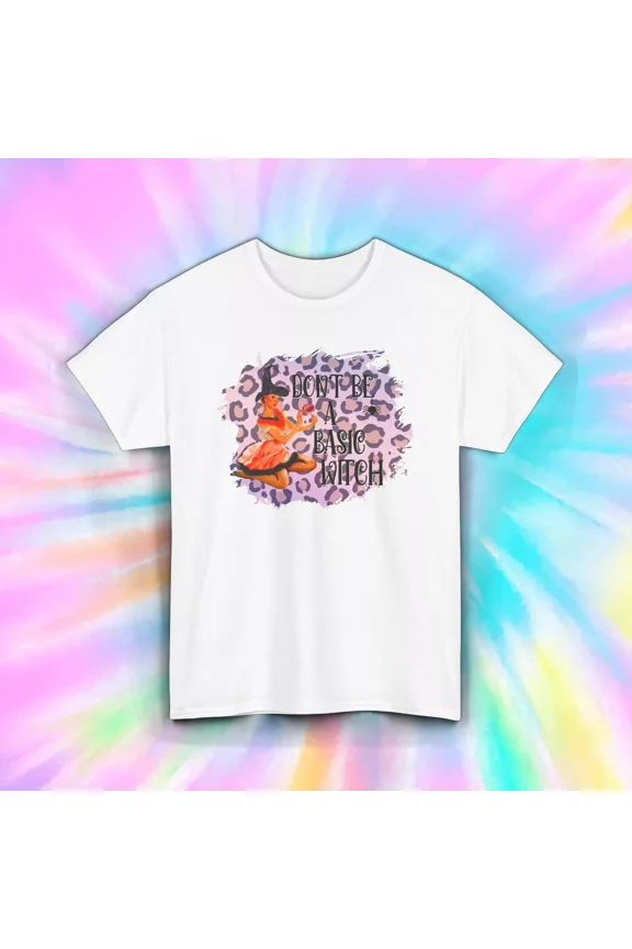 Basic Witch Halloween Pin Up Retro Magic Girl Autumn Fun Parody Unisex T-Shirt, up to size 5XL