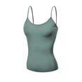 thumbnail image 1 of Basic Women Camisole Cami Built-In Shelf Bra Adjst Strap Tank Top - Junior Size, 1 of 4