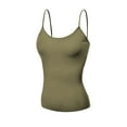 thumbnail image 1 of Basic Women Camisole Cami Built-In Shelf Bra Adjst Strap Tank Top - Junior Size, 1 of 3
